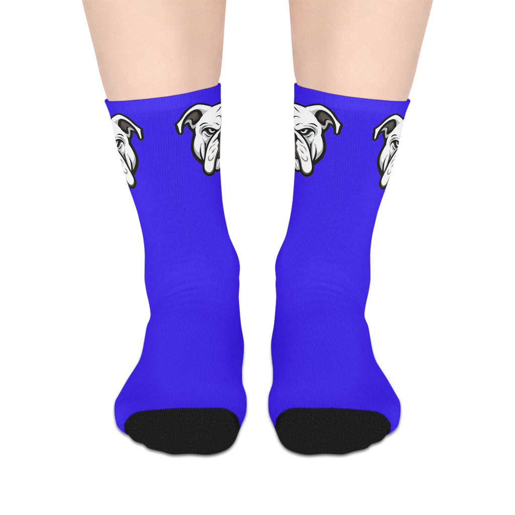 Blue ThatBulldogsFan Mascot Mid-Length Socks | ThatBulldogsFan Merch
