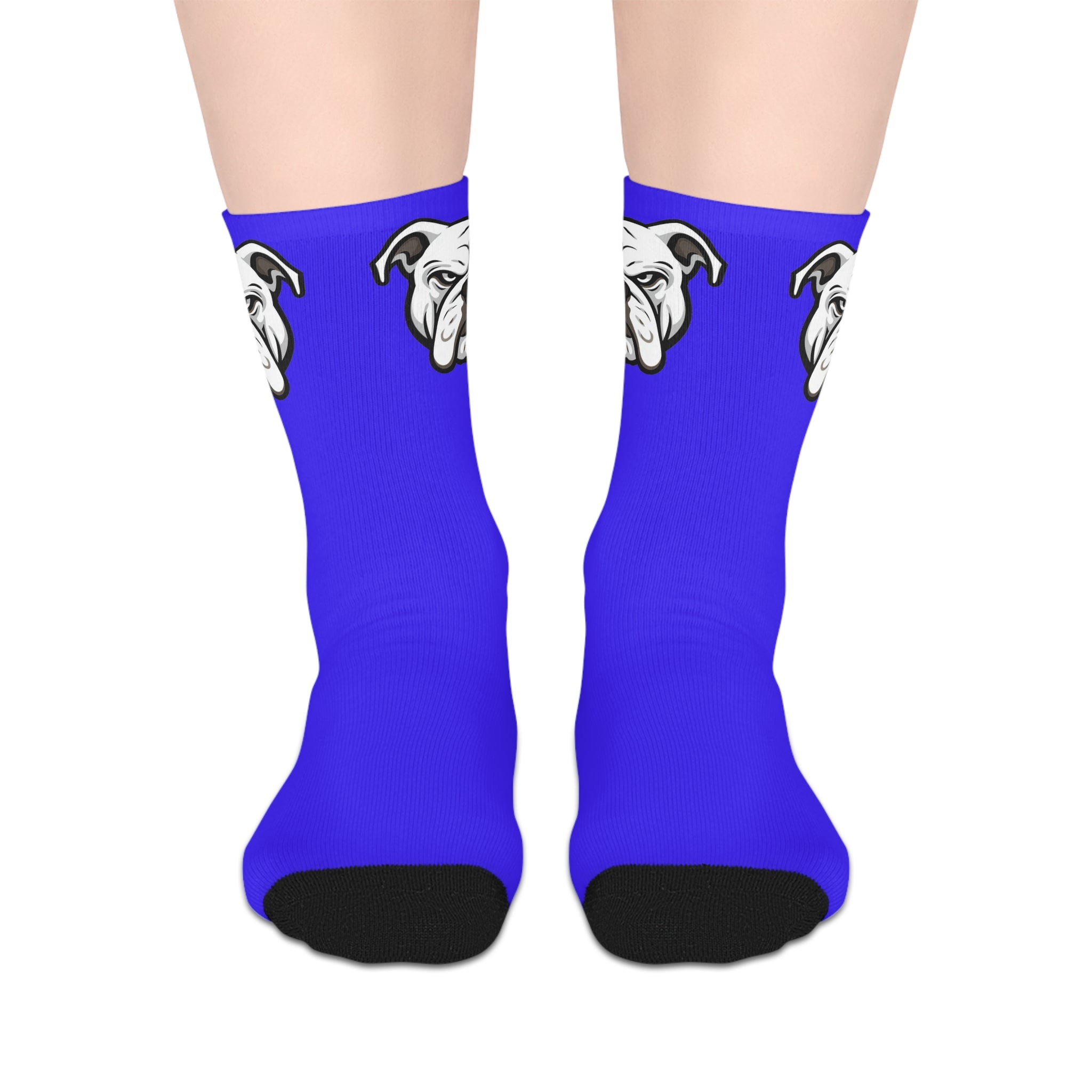 Blue ThatBulldogsFan Mascot Mid-Length Socks | ThatBulldogsFan Merch