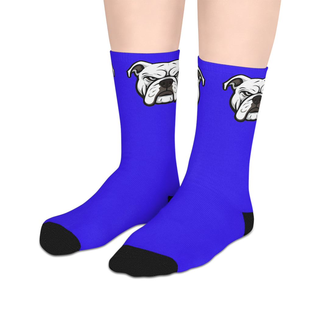 Blue ThatBulldogsFan Mascot Mid-Length Socks | ThatBulldogsFan Merch