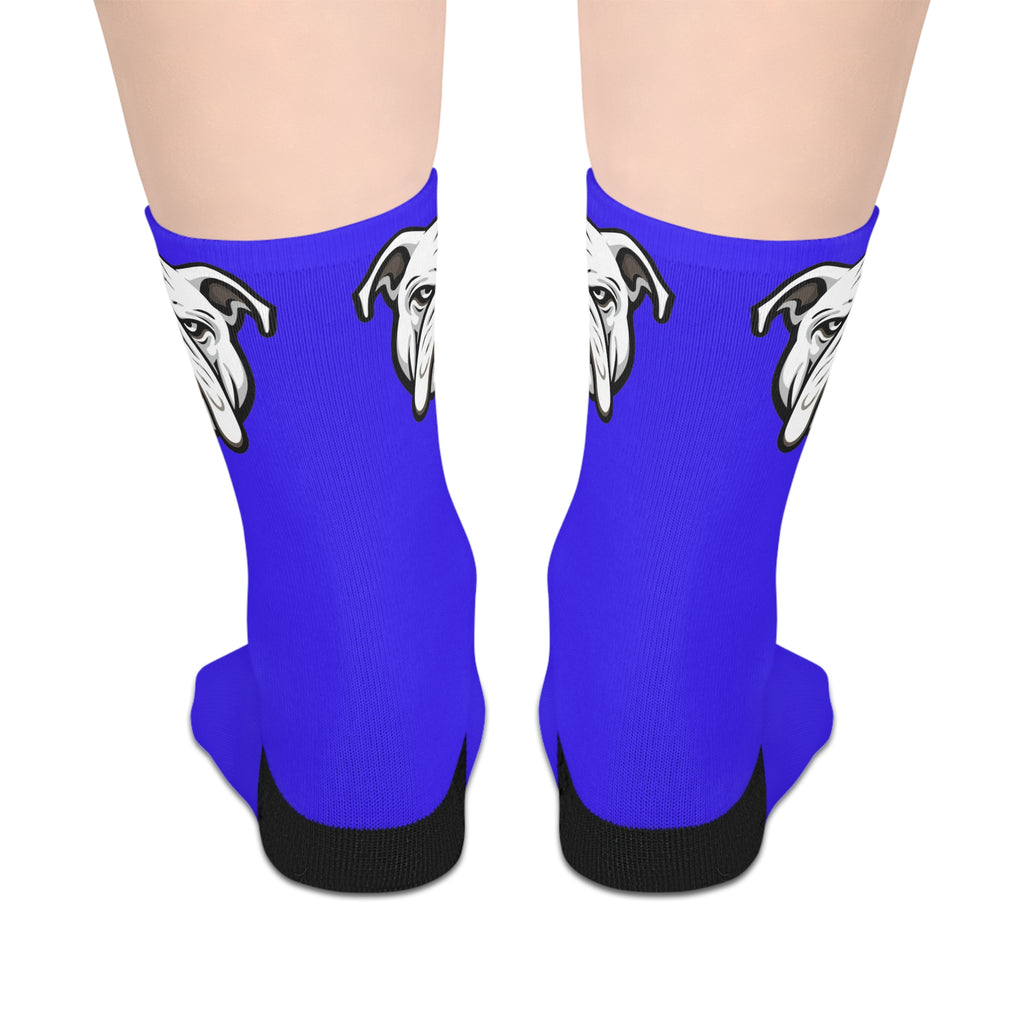 Blue ThatBulldogsFan Mascot Mid-Length Socks | ThatBulldogsFan Merch